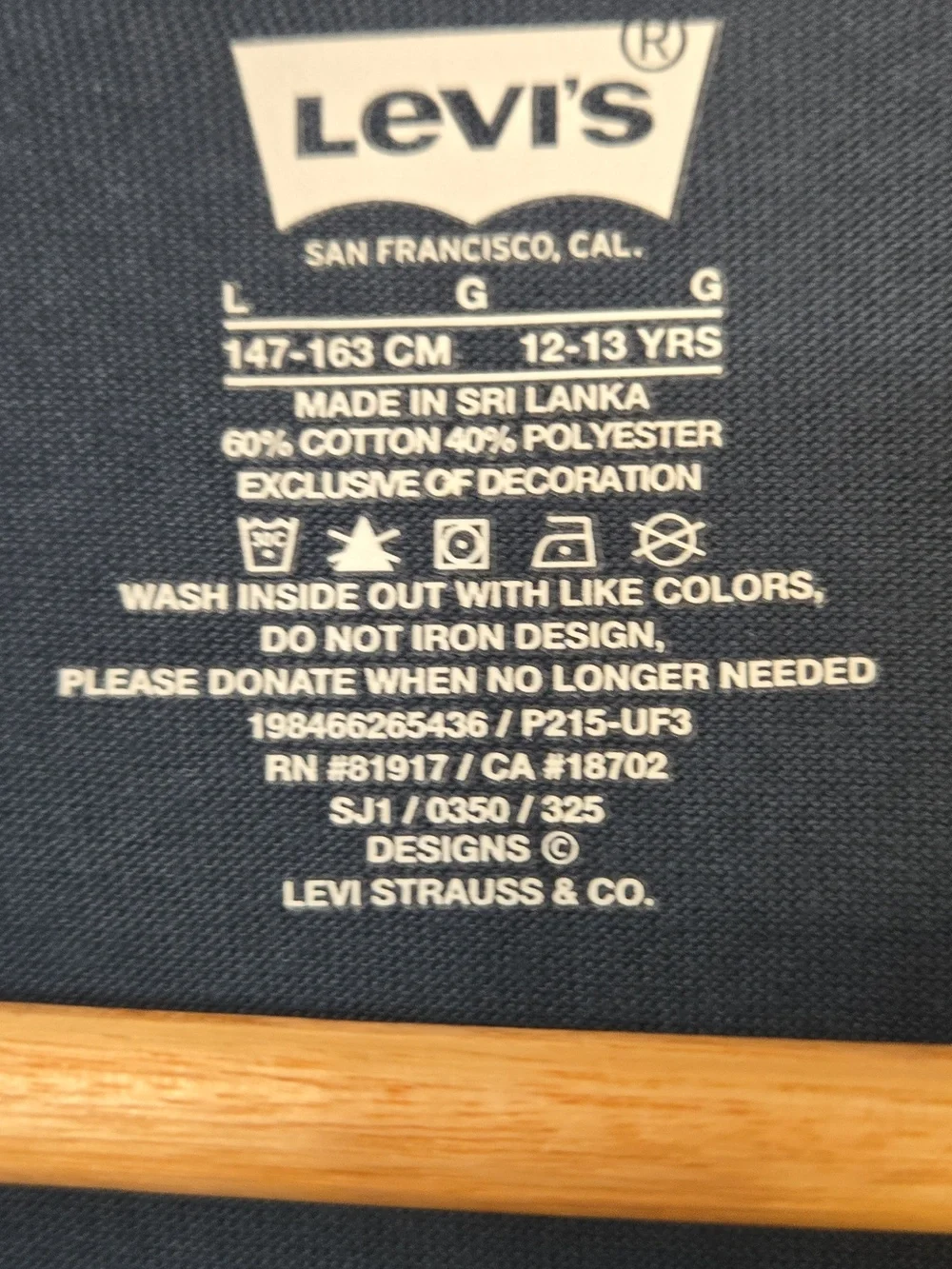 Levi’s Kids Size L 12-13 Blue Graphic Layered Long Sleeve Shirt NWT